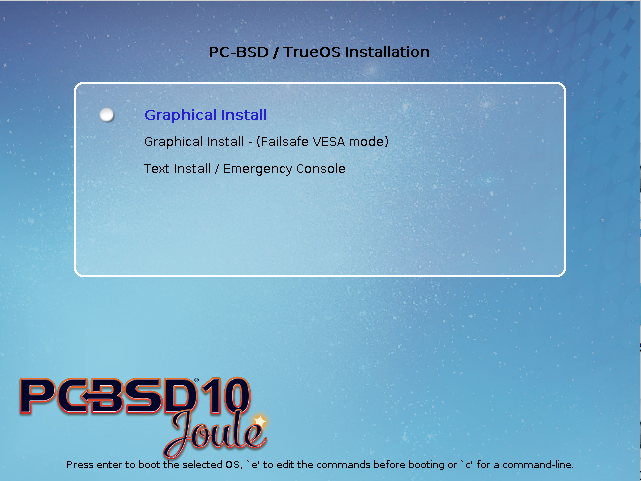 PCBSD install